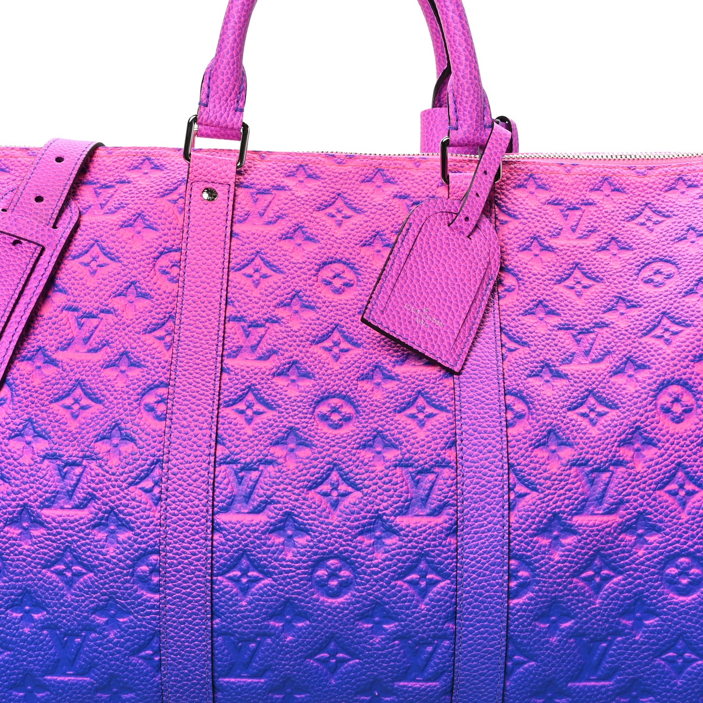 Taurillon Illusion Keepall Bandouliere 50 Bleu Rose