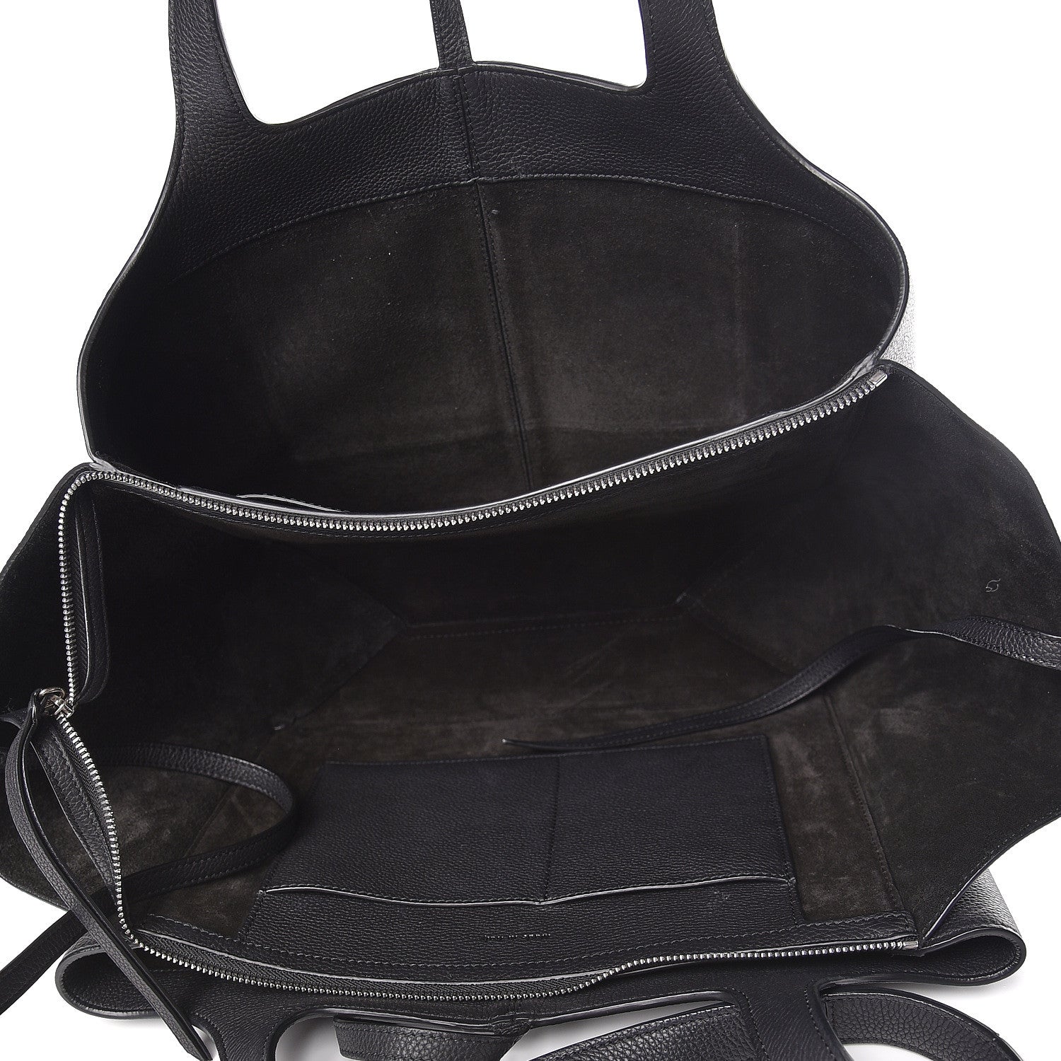 Celine Baby Grained Calfskin Medium Tri-Fold Bag Black 5 of 13