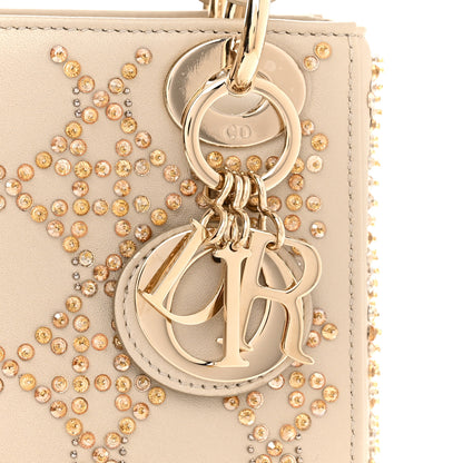 Christian Dior Metallic Lambskin Crystal Cannage Mini Lady Dior Platinum 7 of 9