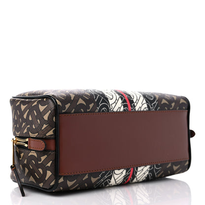 Burberry E-Canvas Monogram Stripe Travel Pouch Bridle Brown 4 of 8