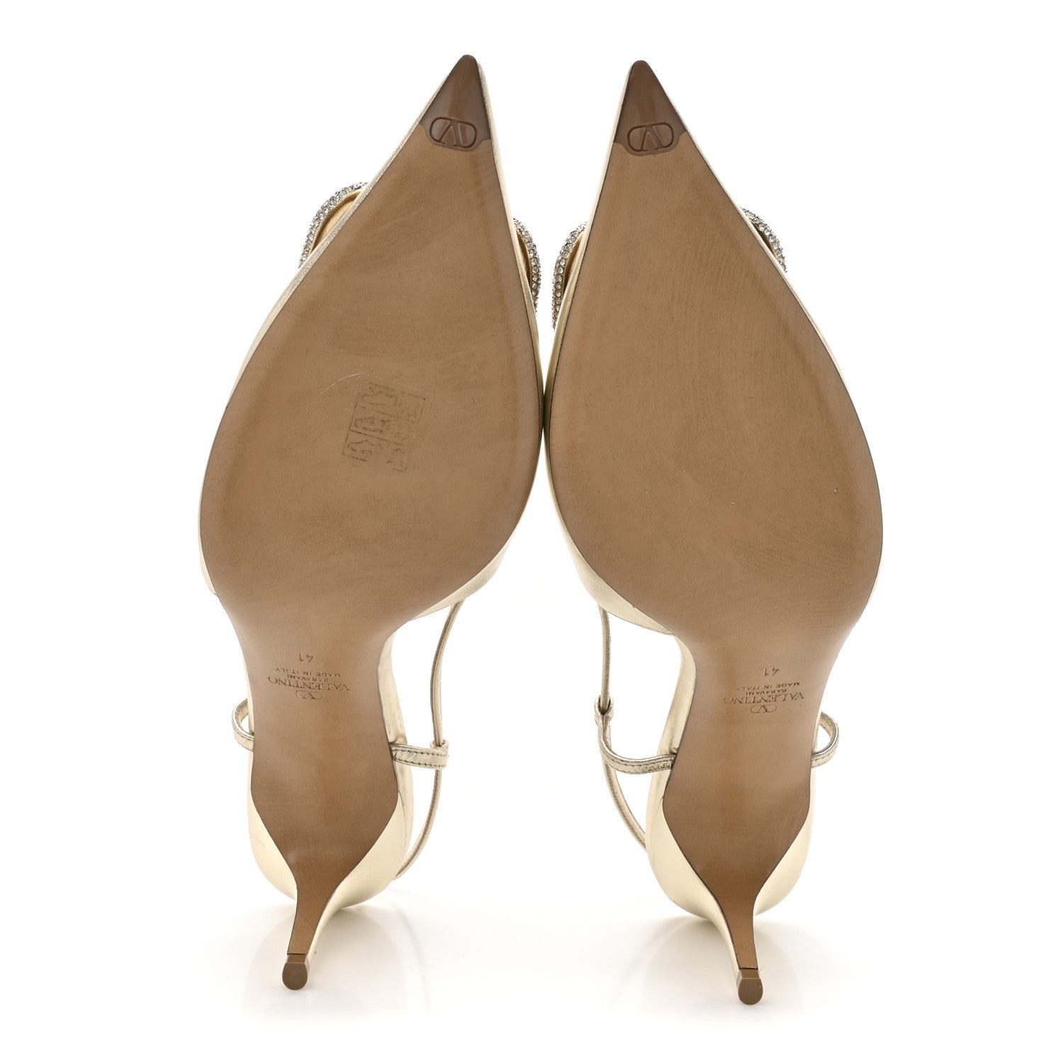 Valentino Garavani Metallic Nappa Crystal Vlogo Glow Slingback 80mm Pumps 41 Platino 6 of 10