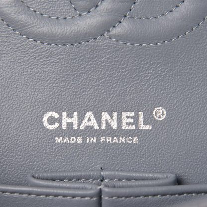 Chanel Iridescent Caviar Quilted Medium Double Flap Light Grey 6 of 14