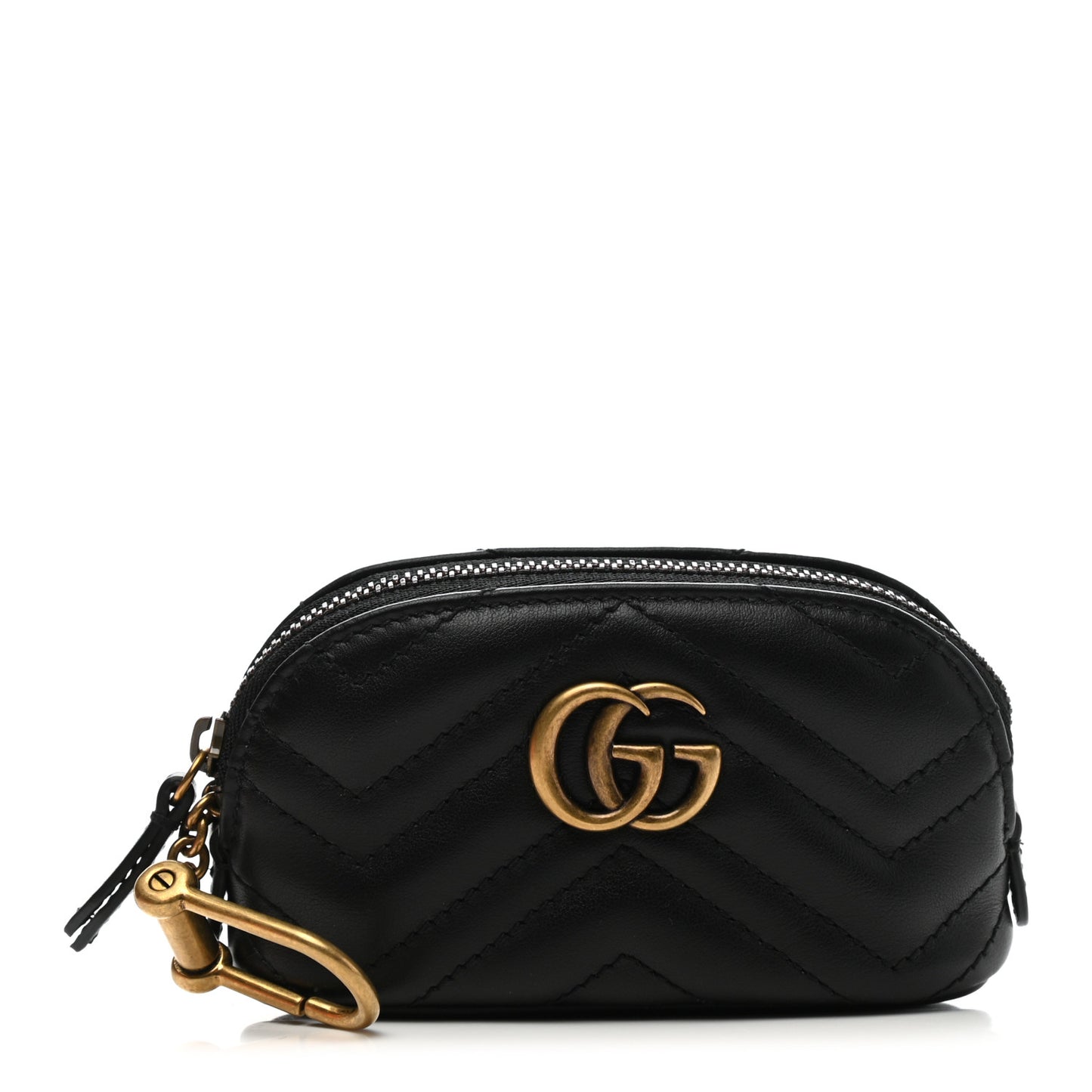 Calfskin Matelasse GG Marmont Key Pouch Black
