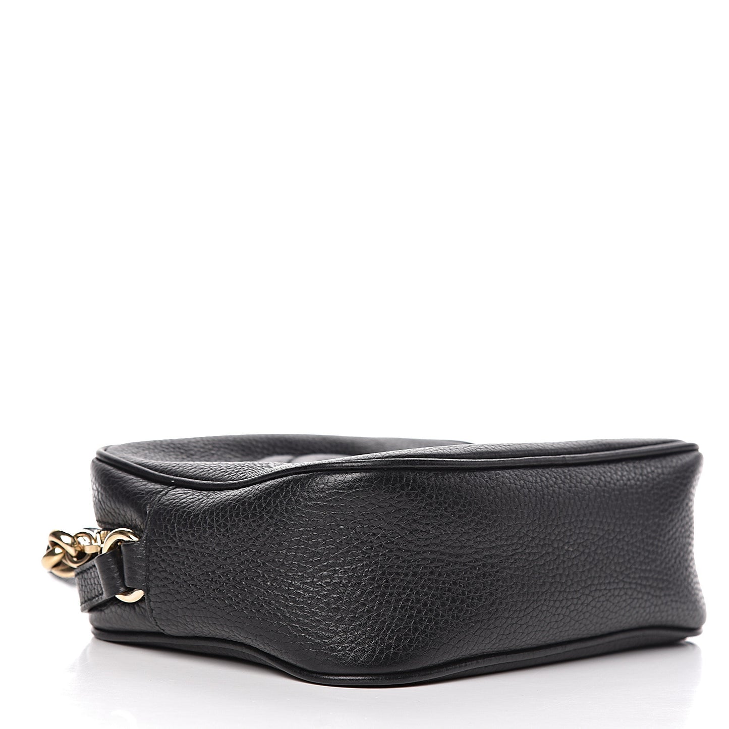 Pebbled Calfskin Small Soho Disco Bag Black