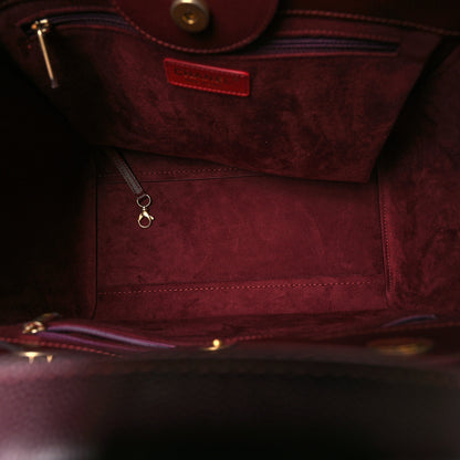 Chanel Caviar Small Studded Deauville Tote Burgundy 5 of 10