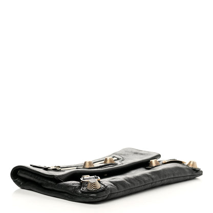Balenciaga Agneau Giant 21 Silver Hardware Envelope Clutch Black 4 of 13