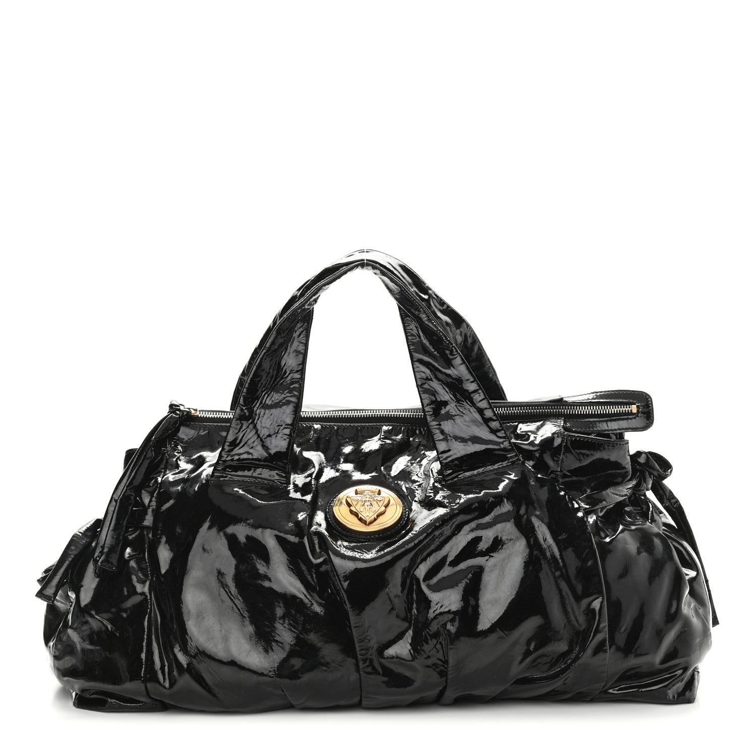 Gucci Patent Medium Hysteria Top Handle Bag Black 1 of 14