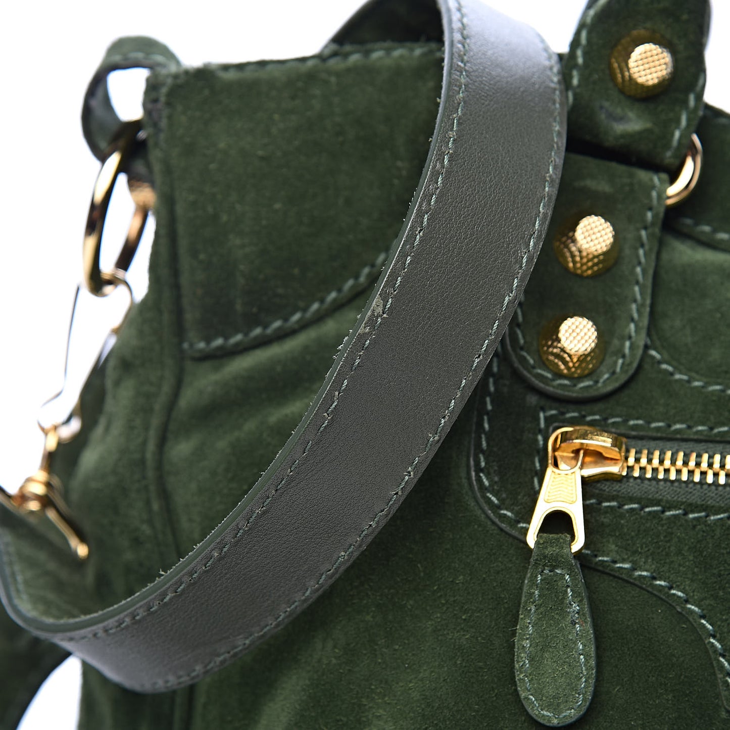 Baby Daim Suede Giant 12 Gold Hardware Velo Vert Militaire