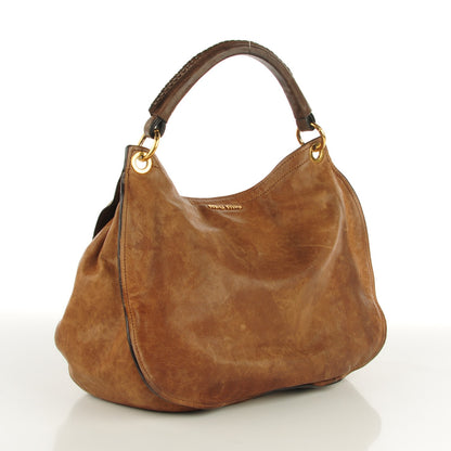 Miu Miu Ostrich Aviator Hobo Beige 3 of 9