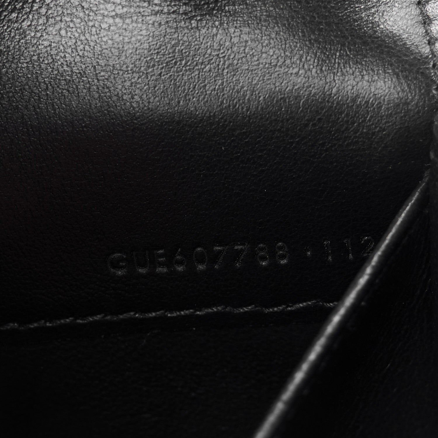 Saint Laurent Calfskin Crocodile Embossed Monogram Uptown Chain Wallet Black 9 of 12