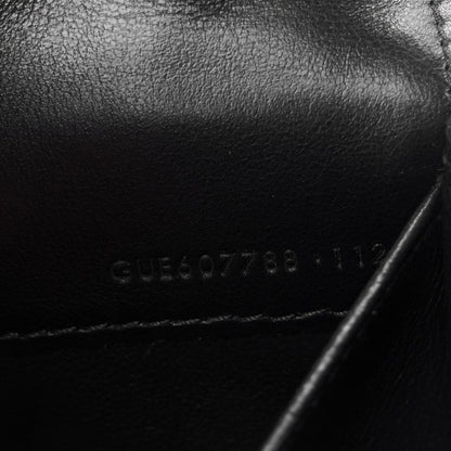 Saint Laurent Calfskin Crocodile Embossed Monogram Uptown Chain Wallet Black 9 of 12