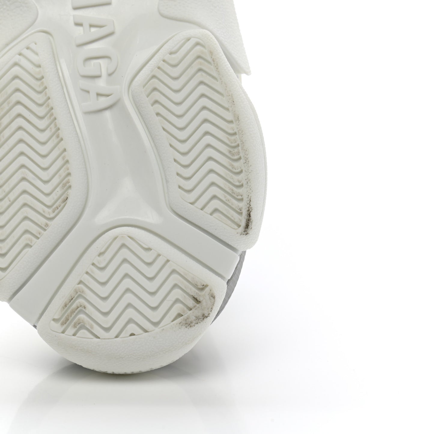 Fabric Mesh Bi-Color Womens Triple S Sneakers 37 White Metal Grey