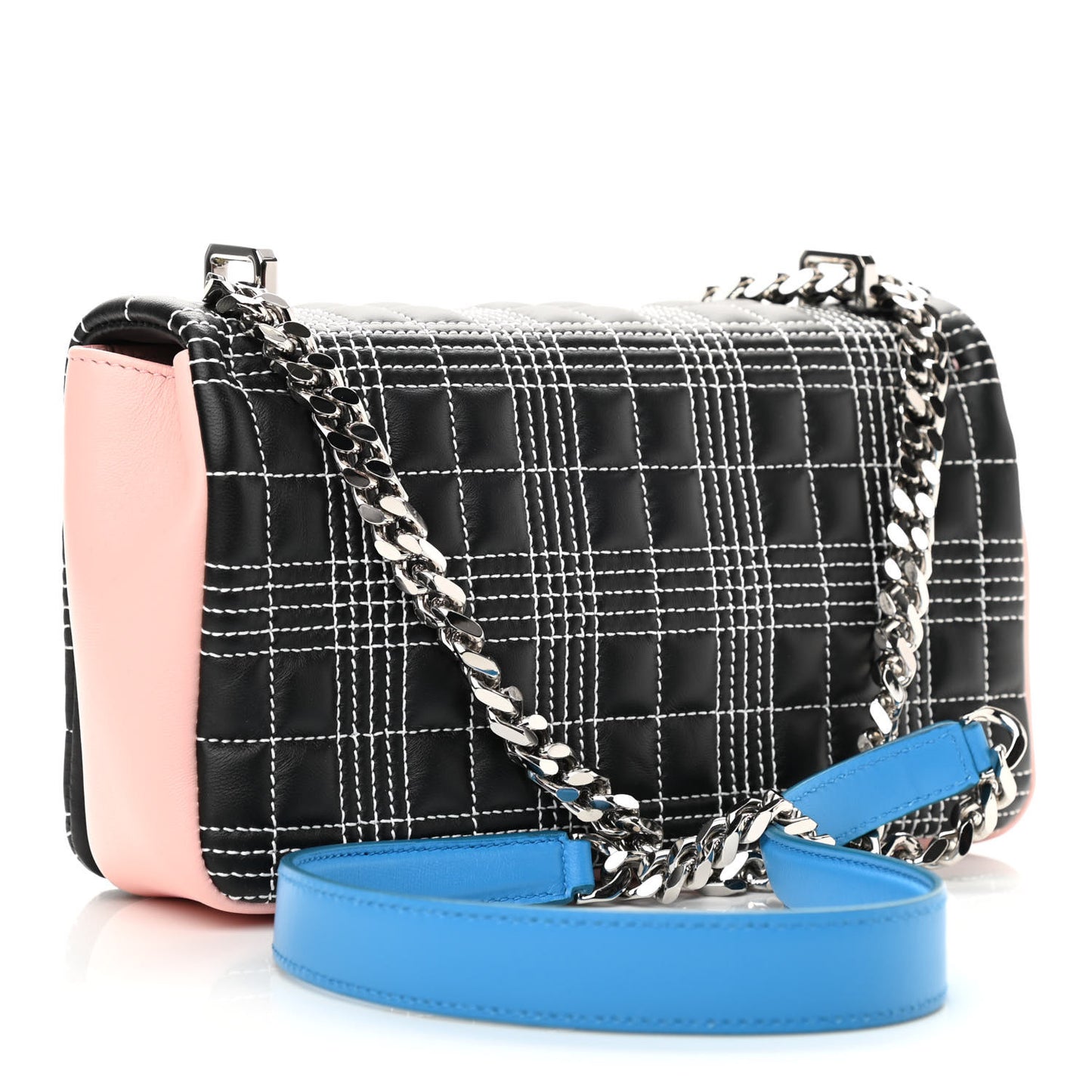 Grainy Calfskin Quilted Lola TB Bag Black Multicolor