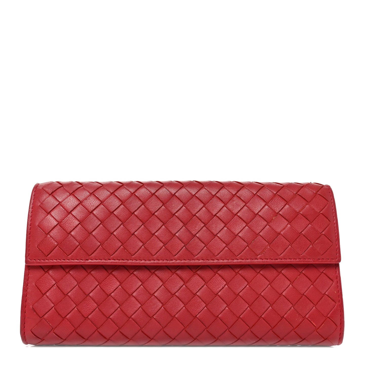 Nappa Intrecciato Continental Flap Wallet Cassis