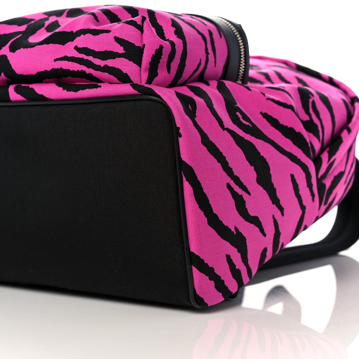 Canvas Zebra Print City Backpack Pink Black