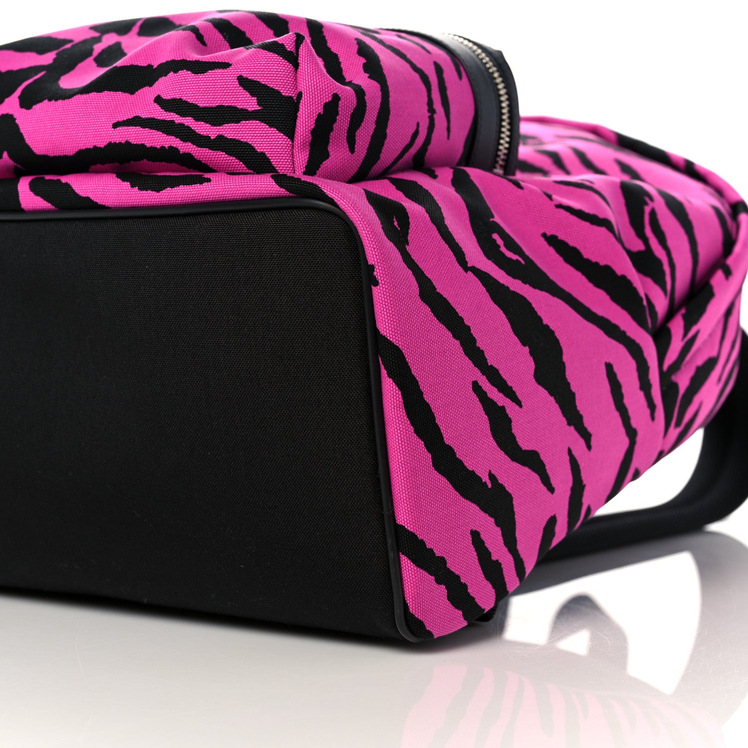 Saint Laurent Canvas Zebra Print City Backpack Pink Black 10 of 11