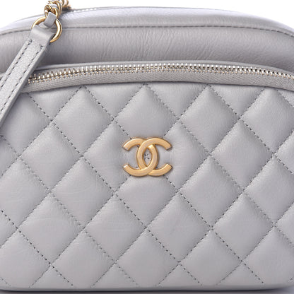 Chanel Iridescent Calfskin Quilted Day Trips Camera Case Light Grey 12 of 13
