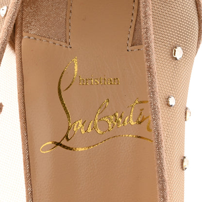 Christian Louboutin Suede Lame Crystal Strass Follies 85 Pumps 35.5 Light Silk 7 of 11