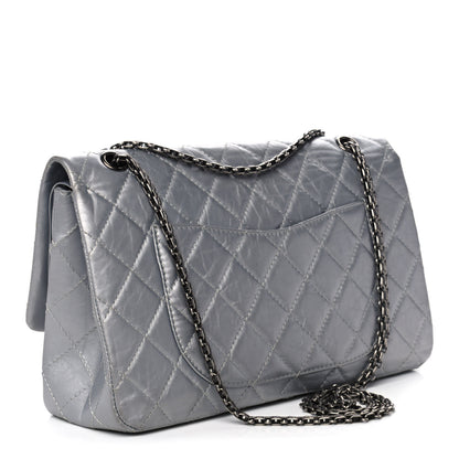 Chanel Metallic Aged Calfskin Quilted 2.55 Reissue 227 Flap Silver 3 of 12