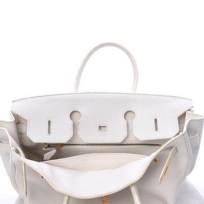 Hermes Taurillon Clemence Birkin 35 White 22 of 45