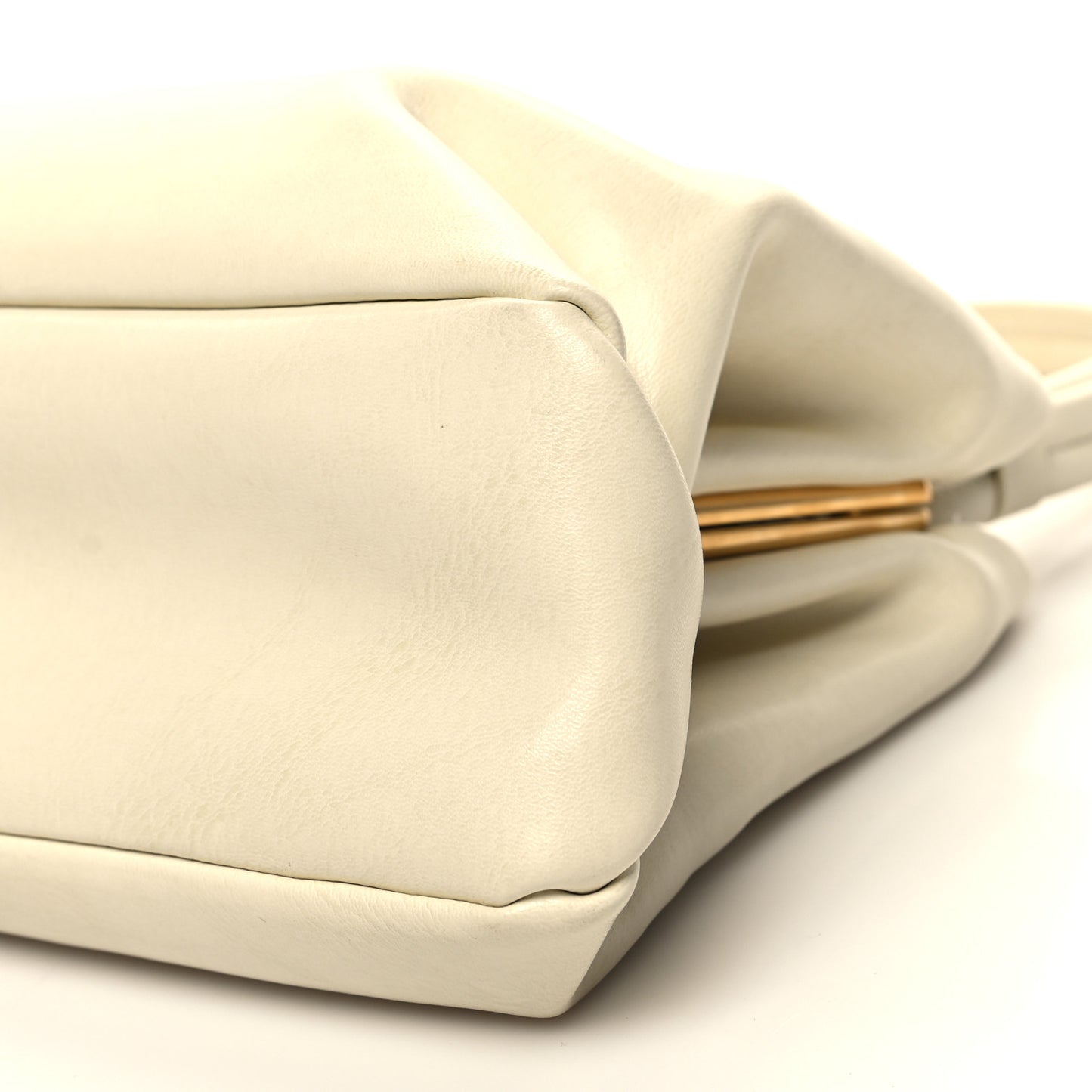 Smooth Calfskin Eyelet Small Top Handle Bag White