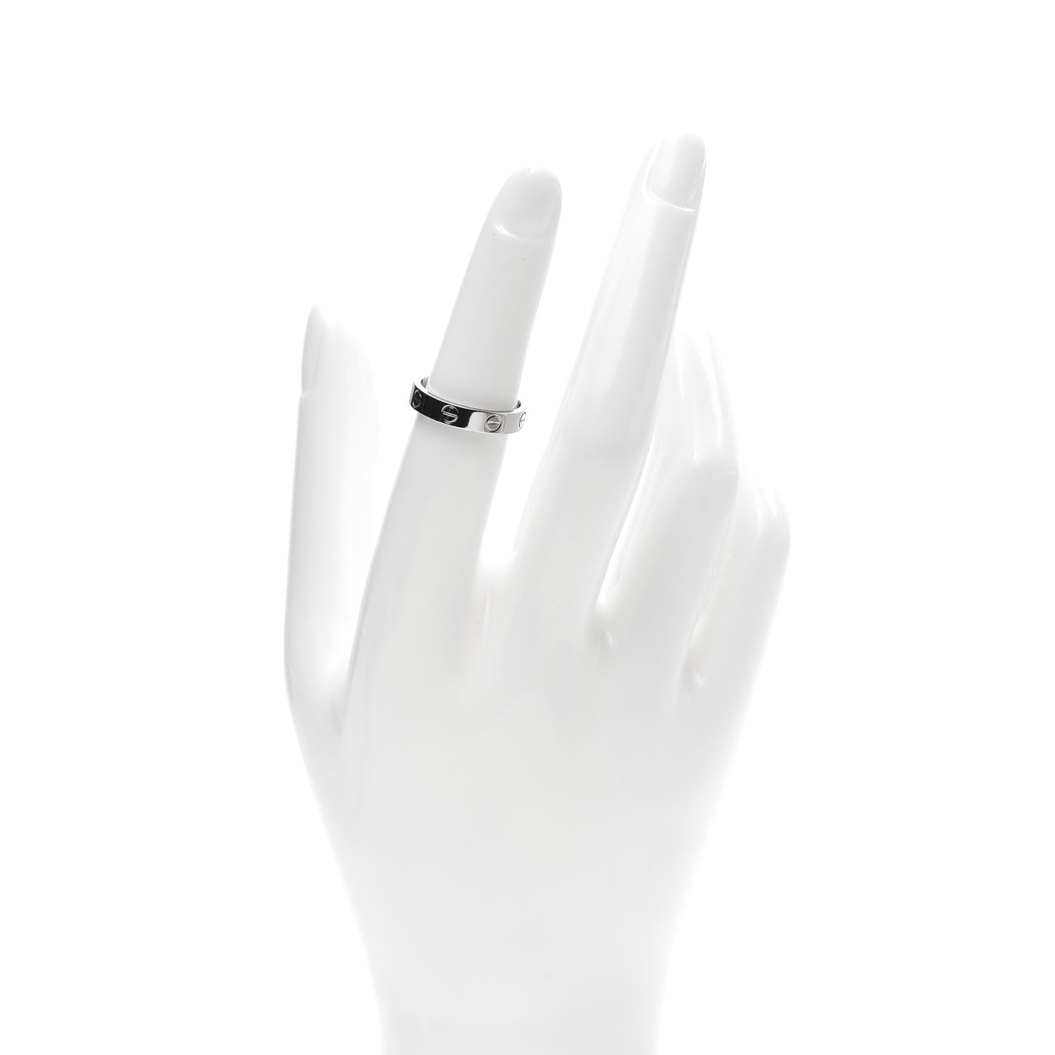 Cartier 18K White Gold 3.5mm LOVE Wedding Band Ring 51 5.75 2 of 4