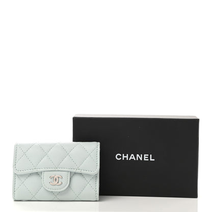 Chanel Caviar Quilted Classic 4 Key Holder Wallet Light Blue 8 of 8