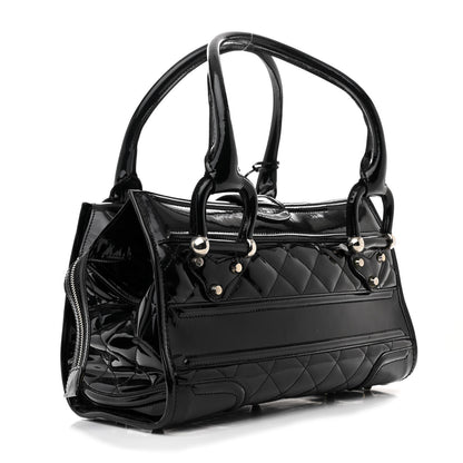 Burberry Patent Quilted Large Manor Tote  Black 3 of 11
