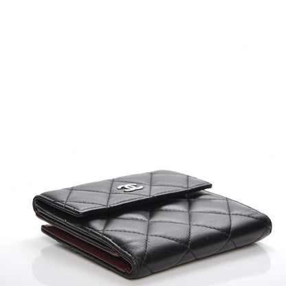 Chanel Lambskin Quilted Compact French Flap Wallet Black 4 of 7