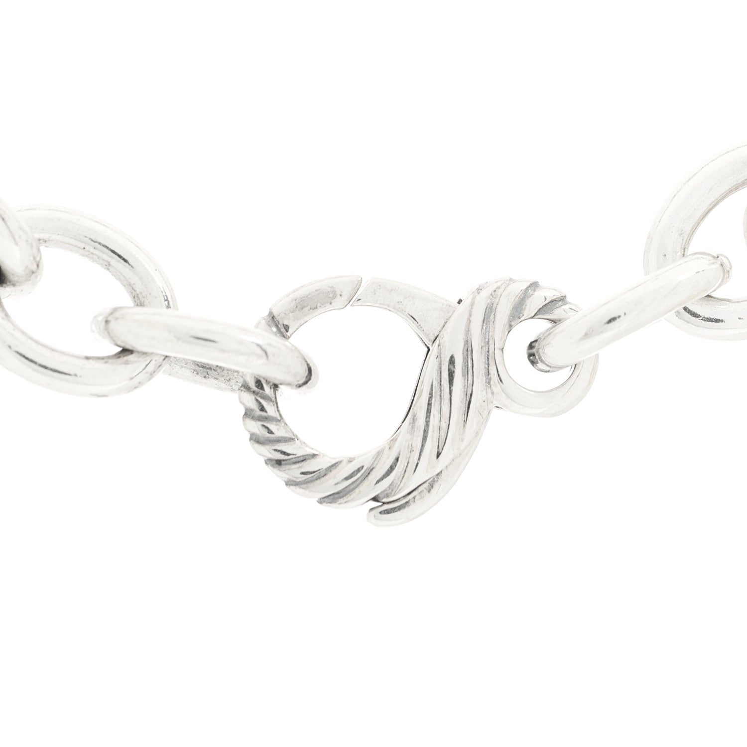 David Yurman Sterling Silver 18K Yellow Gold Figaro Chain Necklace 5 of 5