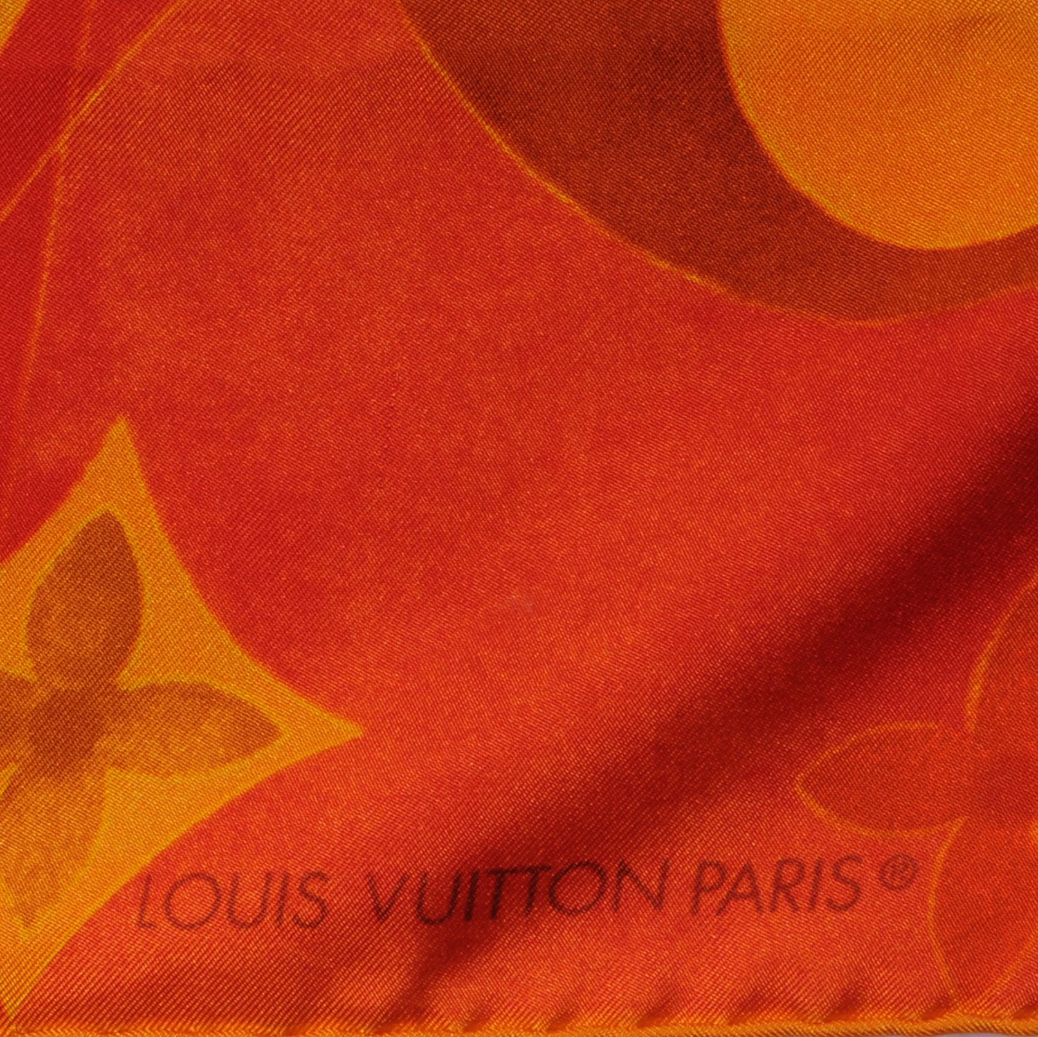 Louis Vuitton Silk Monographic Carre Scarf Orange 3 of 3