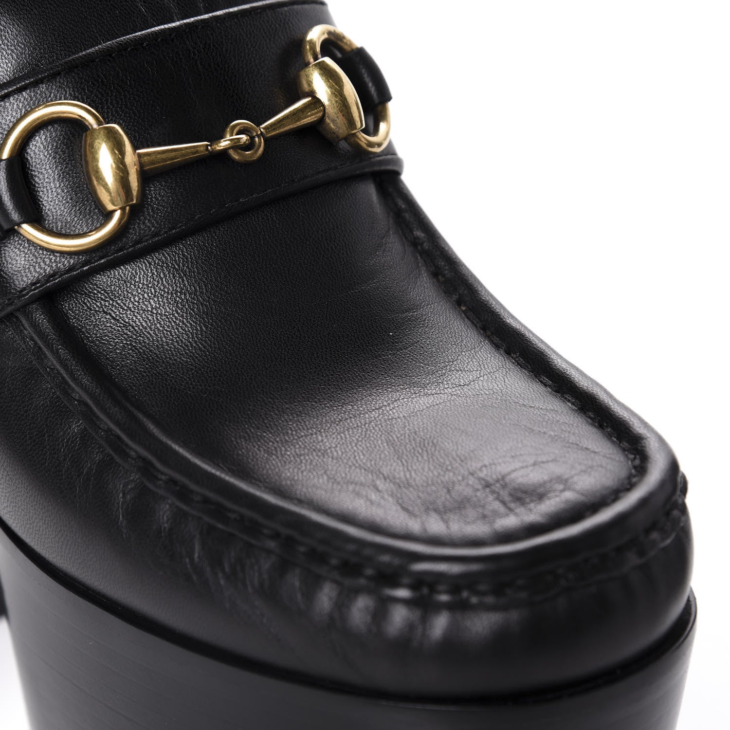 Gucci Malaga Kid Pearl Studded Vegas Platform Loafers 36.5 Black 9 of 16