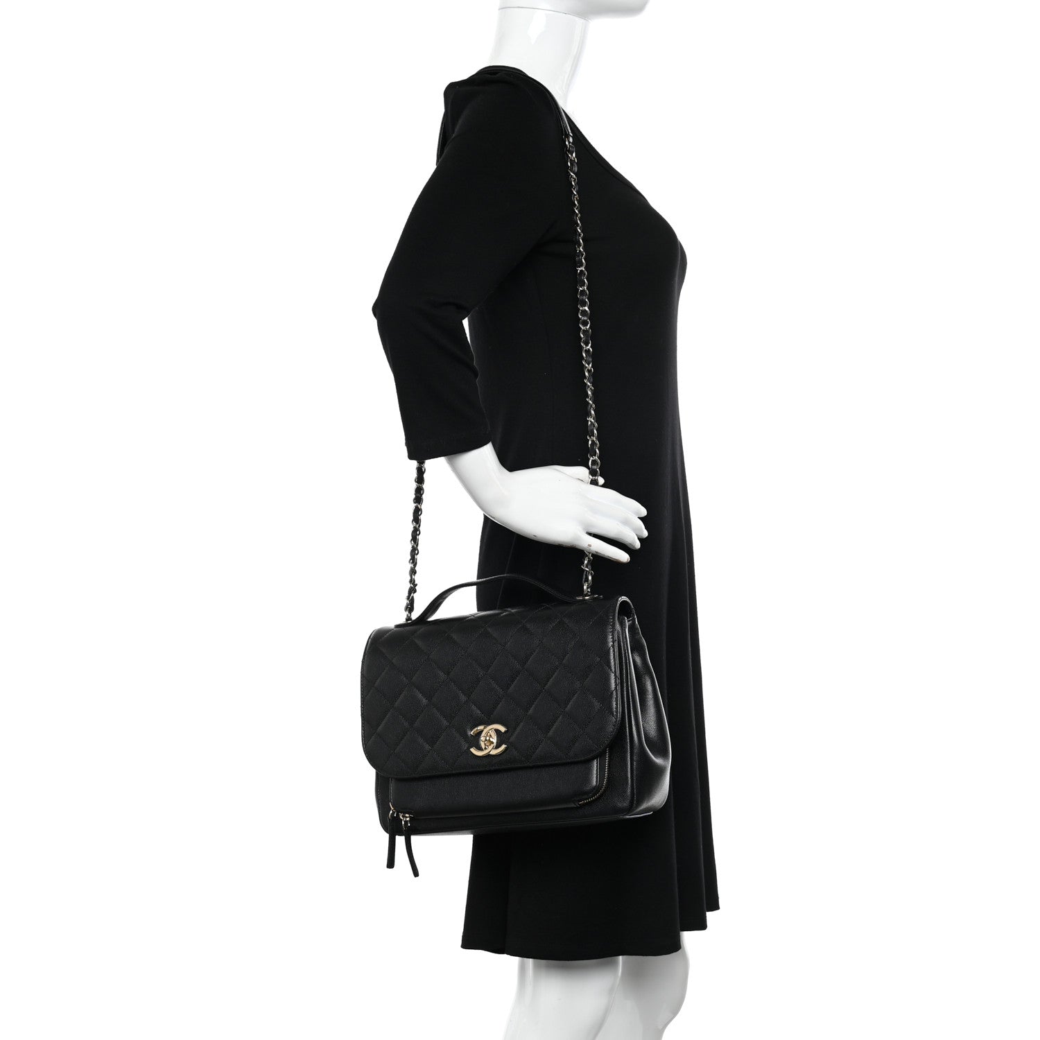 Chanel Caviar Quilted Large Business Affinity Flap Black 2 of 12