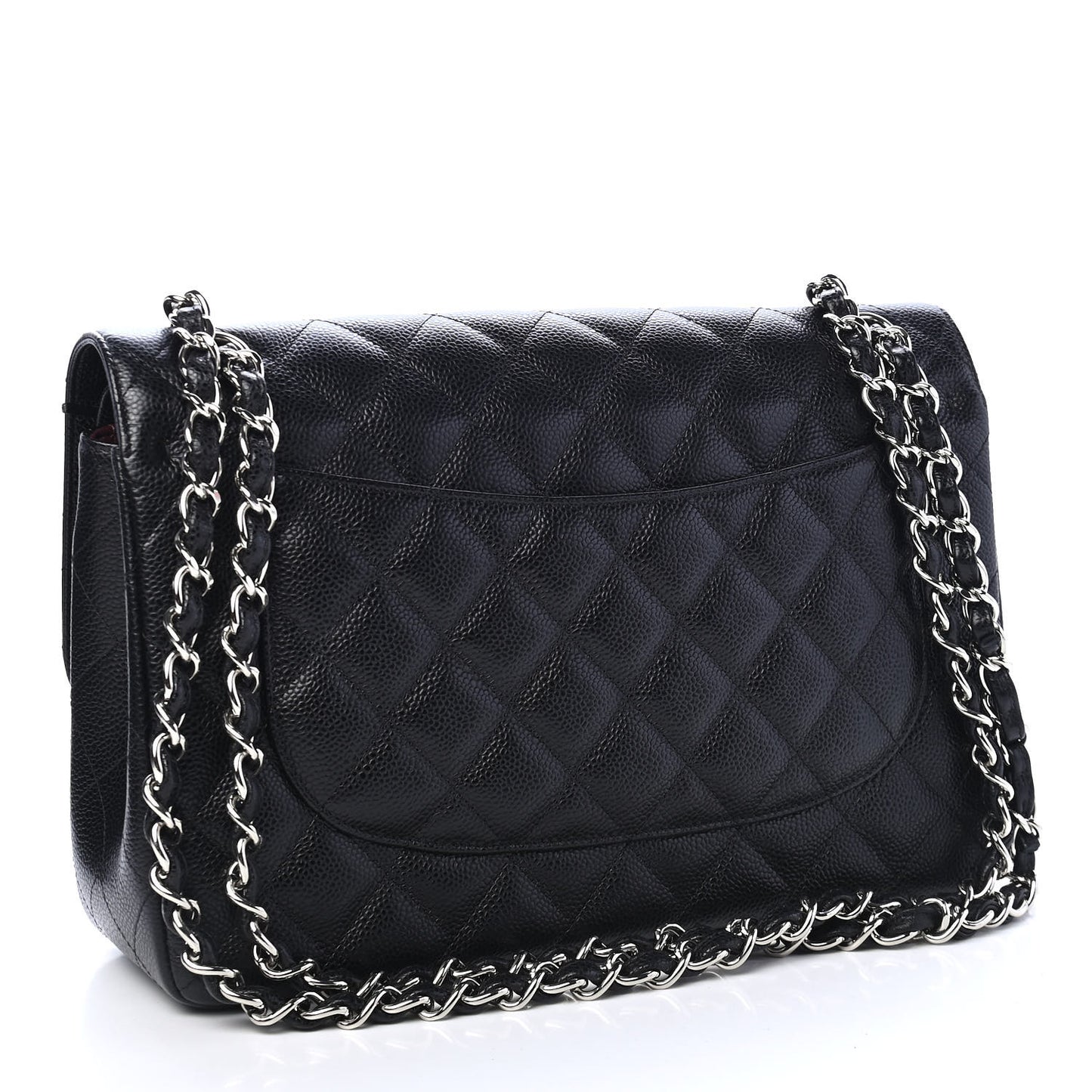 Caviar Quilted Jumbo Double Flap Black