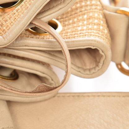 Chanel Woven Drawstring Bag Brown 6 of 9