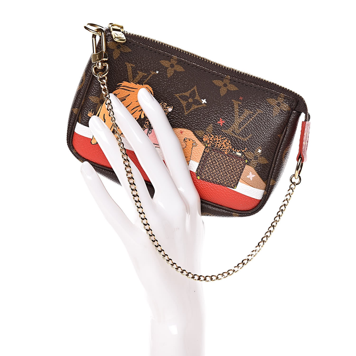 Louis Vuitton Monogram 2018 Christmas Animation Mini Cats Pochette Accessories 2 of 8