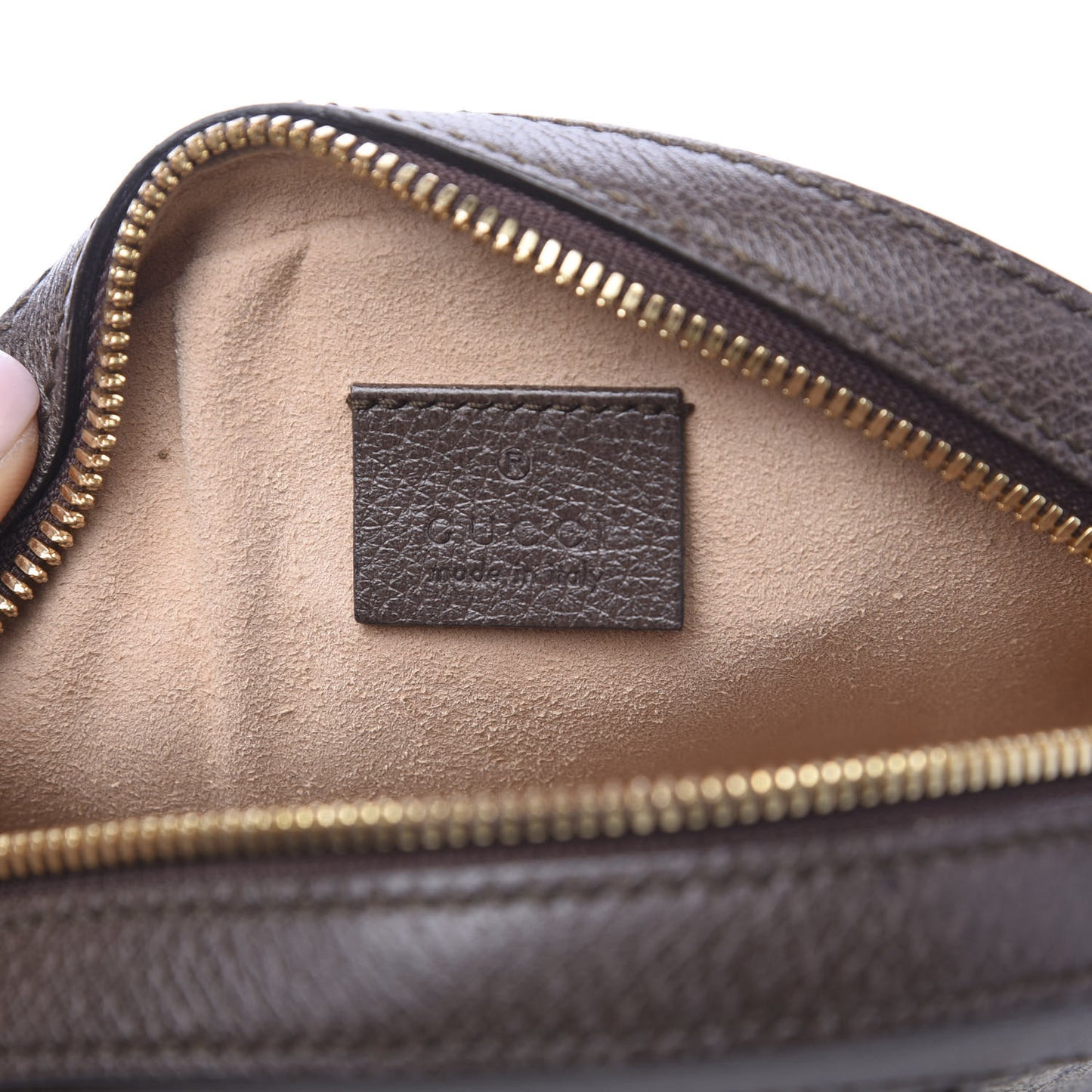 GG Supreme Monogram Web Mini Ophidia Round Shoulder Bag Brown