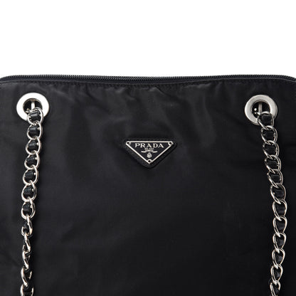 Prada Nylon Tessuto Chain Shoulder Bag Black 11 of 11