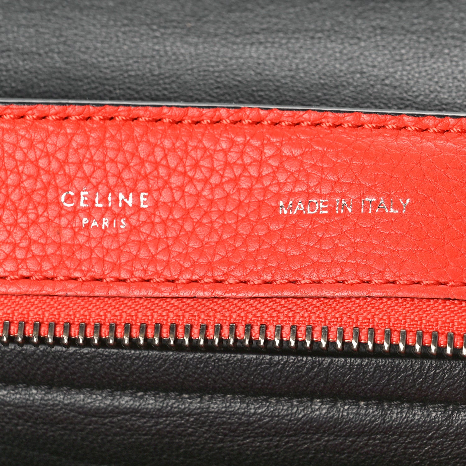 Celine Drummed Calfskin Medium Trapeze Orange 6 of 13