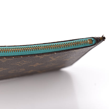 Louis Vuitton Monogram Neverfull MM GM Pochette Turquoise 12 of 13