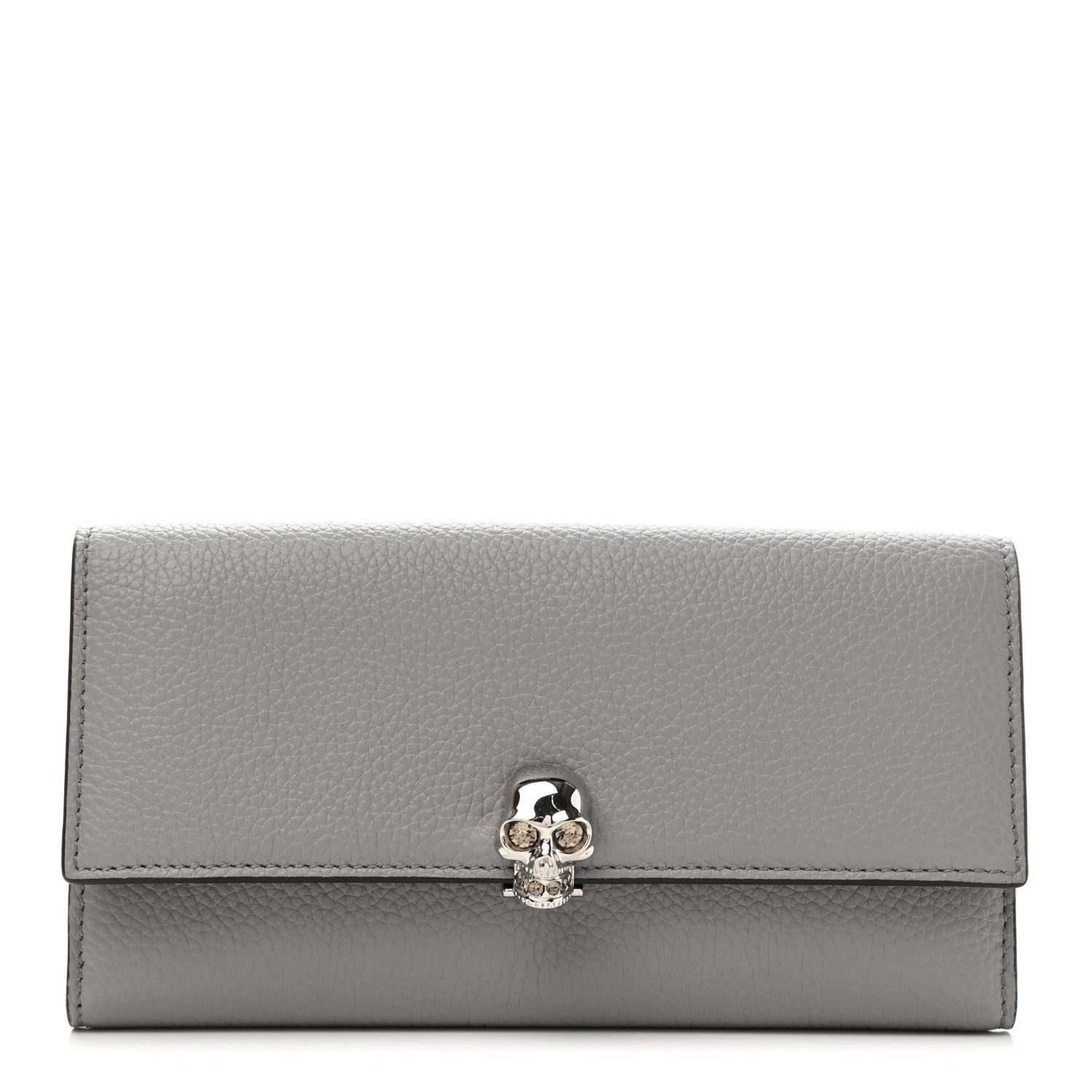 Alexander McQueen Calfskin Skull Continental Wallet Grey 1 of 8