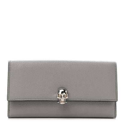 Alexander McQueen Calfskin Skull Continental Wallet Grey 1 of 8
