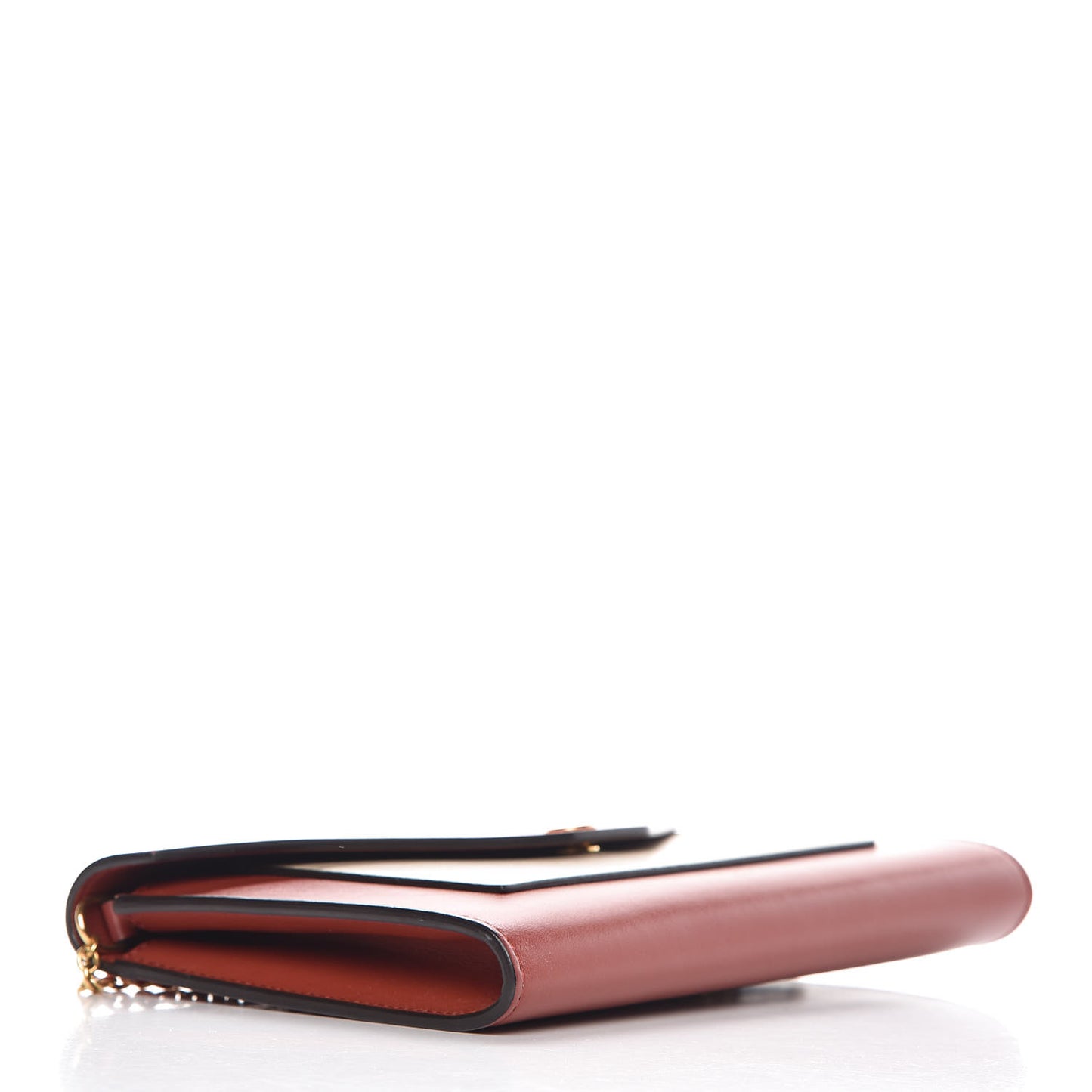 Shiny Calfskin Clutch on a Chain Multicolor