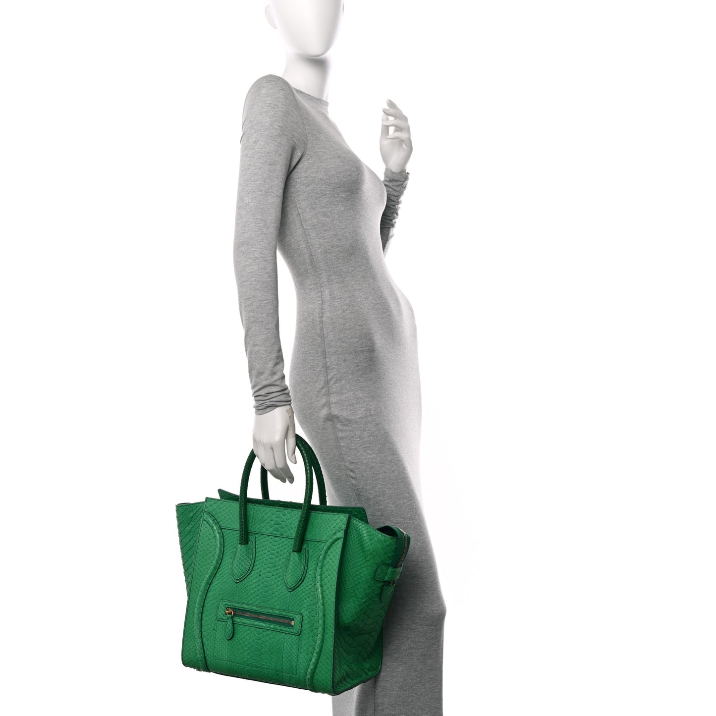 Snakeskin Mini Luggage Green
