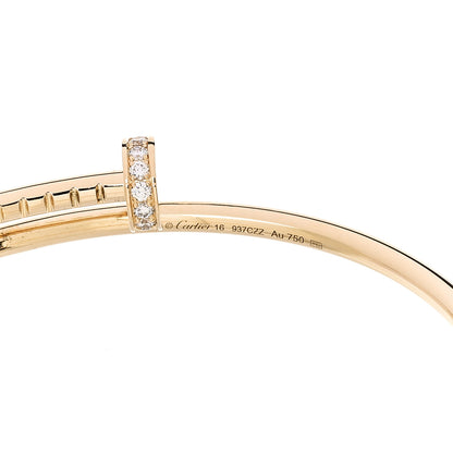 Cartier 18K Yellow Gold Diamond Small Juste Un Clou Bracelet 16 4 of 5