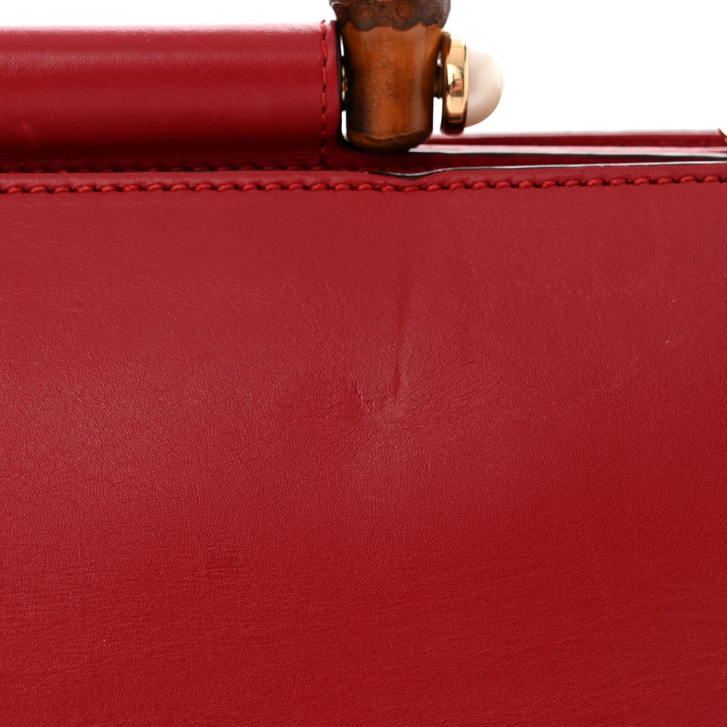 Nappa Bamboo Web Medium Nymphaea Top Handle Bag Hibiscus Red