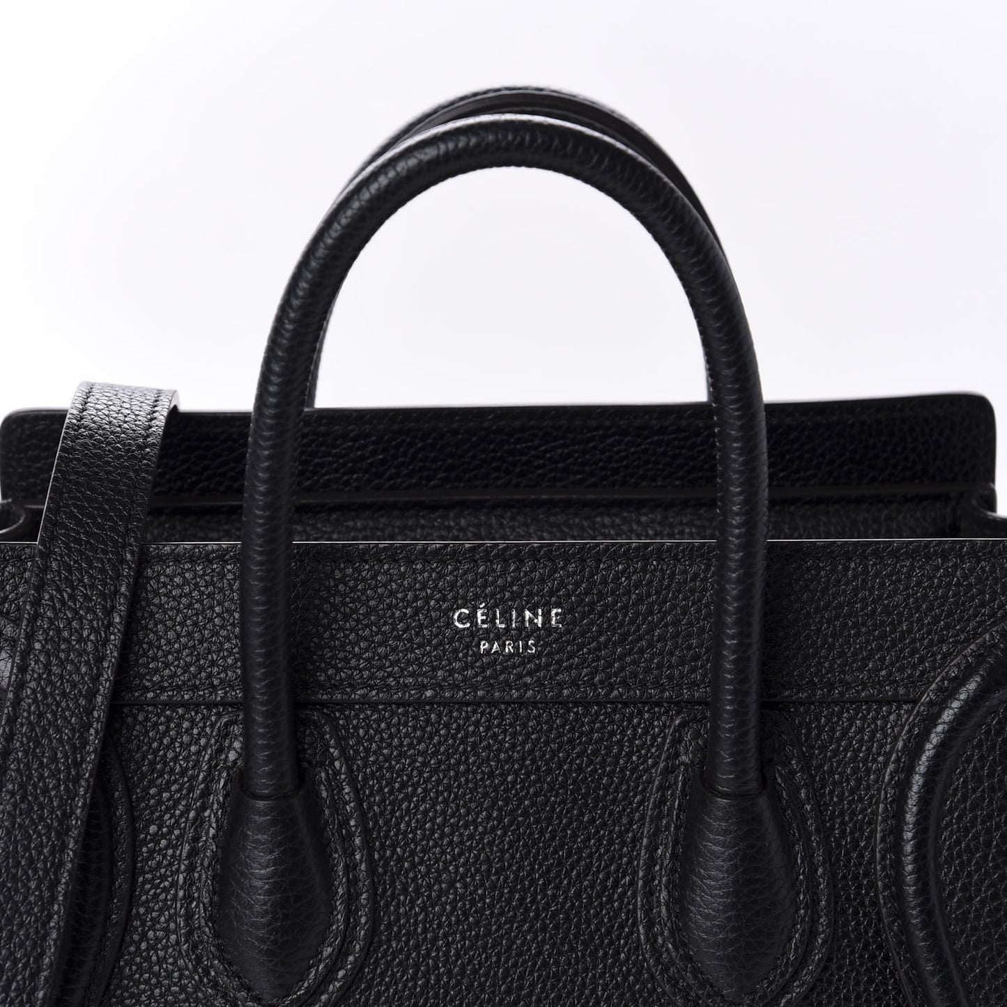 Drummed Calfskin Nano Luggage Black
