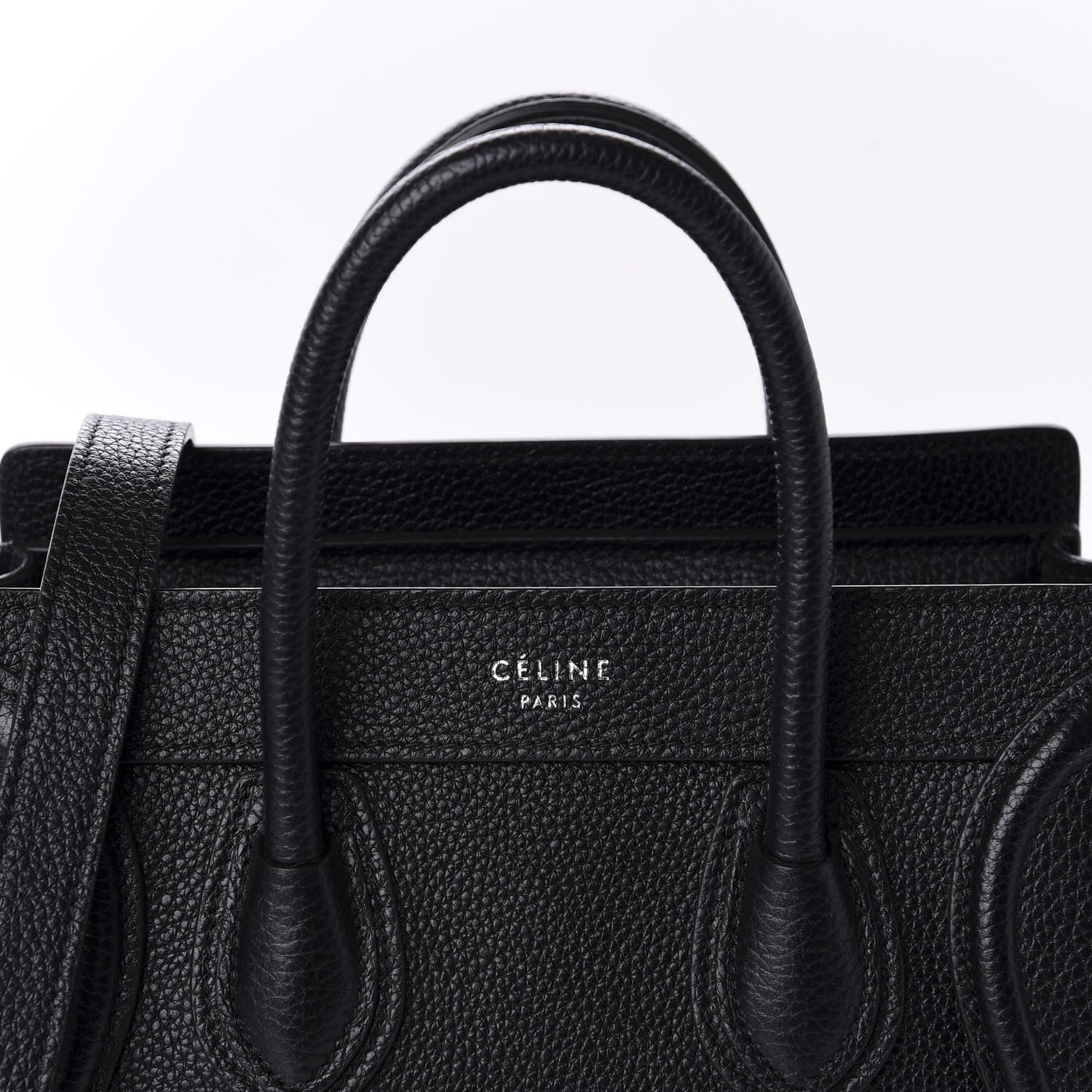 Celine Drummed Calfskin Nano Luggage Black 10 of 10