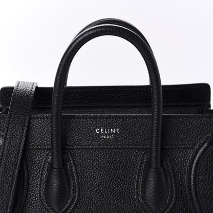 Celine Drummed Calfskin Nano Luggage Black 10 of 10