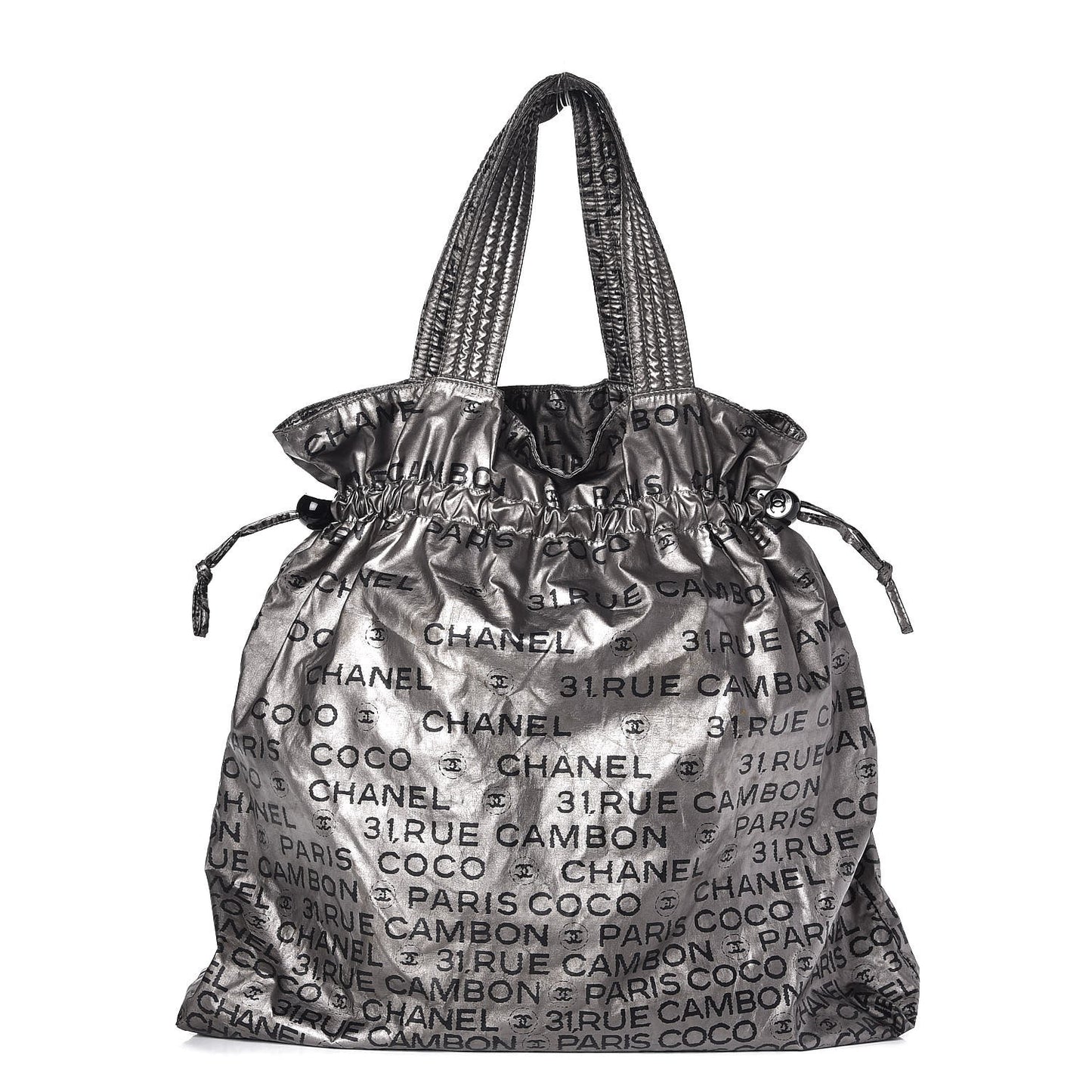 Coated Canvas Unlimited Drawstring Tote Argent Fonce